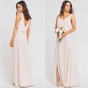 Show Me Your Mumu Kendall Bridesmaid Dress Pink Show Me The Ring V Neck Slit S